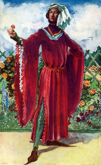 Mannenkostuum tijdens het bewind van Richard II (1377-1399) door Dion Clayton Calthrop